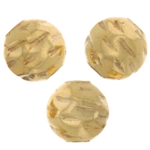 Perle ronde effet froissé 6 mm - Gold filled (or laminé)  x1