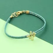 Soutache Luxor fabrication italienne 3 mm - Marron - Argenté x1m