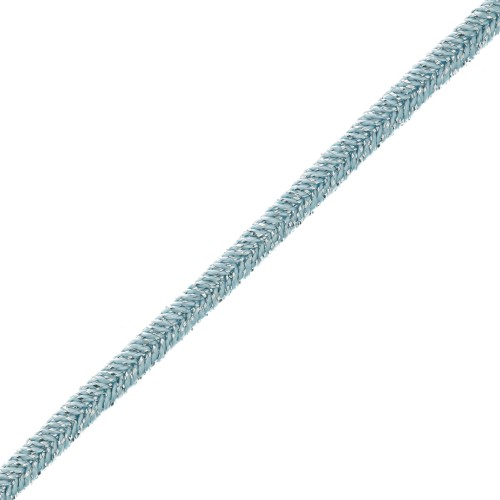 Soutache Luxor fabrication italienne 3 mm - Bleu glacier - Argenté x1m