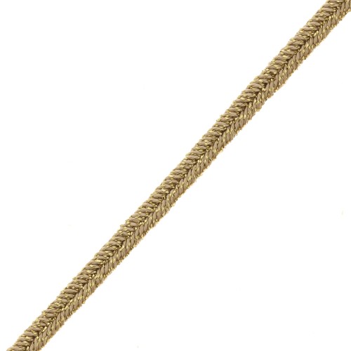Soutache Luxor fabrication italienne 3 mm - Marron clair - Doré x1m