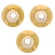 Perle stoppeur 9 mm avec un trou de 3 mm - Acier inoxydable 304 Doré x1