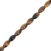 Perles olive en pierre gemme 6x4 mm - Oeil de tigre x38cm
