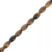 Perles olive en pierre gemme 6x4 mm - Oeil de tigre x38cm