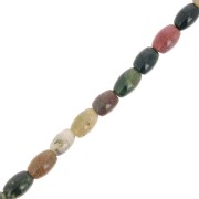 Perles olive en pierre gemme 7x4 mm - Agate indienne x39cm