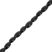 Perles olive en pierre gemme 5.5x4 mm - Agate noire x37cm|raw }}