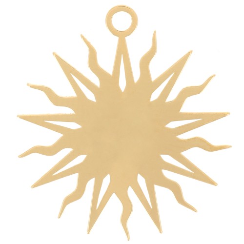 Pendentif soleil 16 mm - exclu Perles&Co - Doré à l'or fin x1