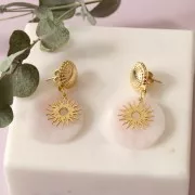 Pendentif soleil 16 mm - exclu Perles&Co - Doré à l'or fin x1