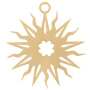 Pendentif soleil évidé 16 mm - motif trèfle - exclu Perles&Co - Doré à l'or fin x1|raw }}
