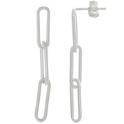 Boucles d'oreilles chaîne maille rectangle 36x4 mm - Argent 925 x2