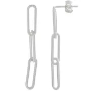 Boucles d'oreilles chaîne maille rectangle 36x4 mm - Argent 925 x2