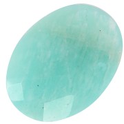 Cabochon ovale facetté 18x13 mm en pierre gemme - Amazonite x1