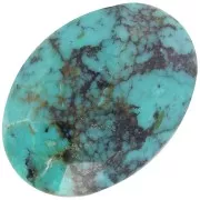 Cabochon ovale facetté 18x13 mm en pierre gemme - Turquoise x1
