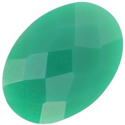 Cabochon ovale facetté 18x13 mm en pierre gemme teintée - Onyx vert x1