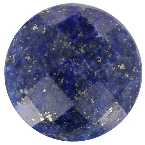 Cabochon rond facetté 15 mm en pierre gemme - Lapis lazuli x1