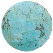 Cabochon rond facetté 15 mm en pierre gemme - Turquoise x1