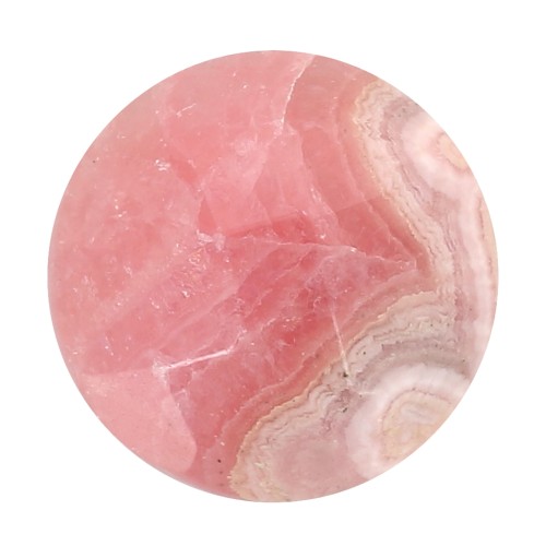 Cabochon rond facetté 10 mm en pierre gemme - Rhodochrosite x1