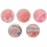 Cabochon rond facetté 10 mm en pierre gemme - Rhodochrosite x1