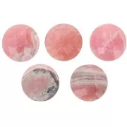 Cabochon rond facetté 10 mm en pierre gemme - Rhodochrosite x1
