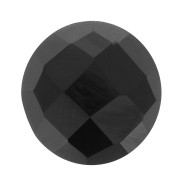 Cabochon rond facetté 10 mm en pierre gemme - Onyx noir x1|raw }}