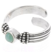 Bague serti cabochon fond plat 4 mm - Taille 48 à 54 - Argent 925 oxydé x1