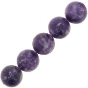 Perles rondes 8 mm pierre gemme - Lepidolite x10|raw }}