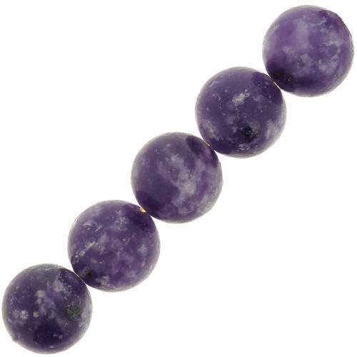 Perles rondes 8 mm pierre gemme - Lepidolite x10