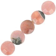 Perle ronde 6 mm facettée en pierre gemme - Rhodochrosite x1