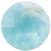Cabochon rond 12 mm en pierre gemme - Larimar x1