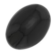 Cabochon ovale 14x10 mm en pierre gemme - Spinelle noir x1