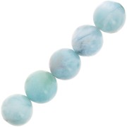 Perle ronde 8 mm pierre gemme - Larimar x1|raw }}