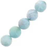 Perle ronde 8 mm pierre gemme - Larimar x1