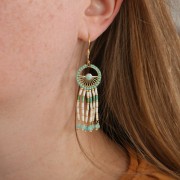 Breloques rondes facettées 3 mm Amazonite sur clou en Argent 925 Doré Or fin x6