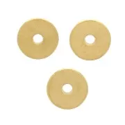 Perles rondelles Heishi - disque plat 4x0.9 mm - Acier inoxydable 304 Doré x10