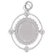 Pendentif ovale 21x16 mm pour cabochon 8x6 mm - Acier inoxydable 316L x1|raw }}