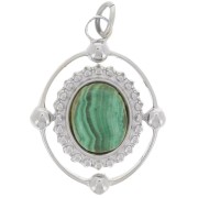 Pendentif ovale 21x16 mm pour cabochon 8x6 mm - Acier inoxydable 316L x1