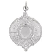 Pendentif rond 14 mm motif soleil pour cabochon 4 mm - Acier inoxydable 316L x1|raw }}
