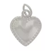 Breloque coeur travaillé 10x8 mm - Acier inoxydable 316L x1