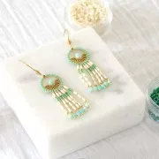 Pendentif rond évidé 14 mm pour cabochon 4 mm - Acier inoxydable 316L Doré x1