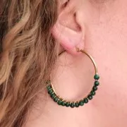 Créoles rondes 40 mm - Fil 2 mm - Acier Inoxydable 304 Doré x2