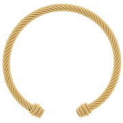 Bracelet jonc torsadé 4.7x192mm pour cabochon 4 mm - Acier inoxydable 304 Doré|raw }}