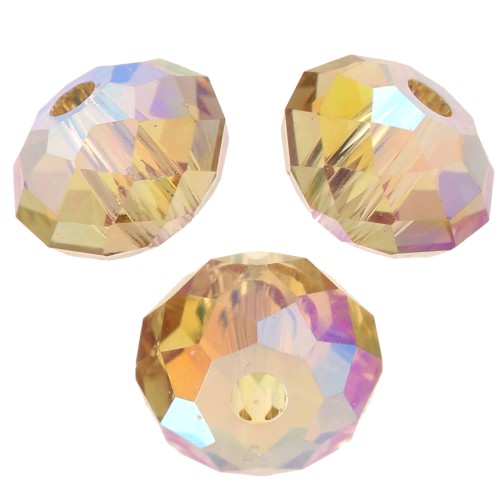 Perles rondes aplaties PureCrystal 5040 4 mm - Light Colorado Topaz Shimmer 2X x20