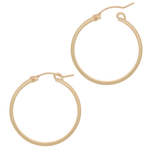 Créoles à décorer 28 mm - Fil carré 1.9 mm - en Gold filled (or laminé) x2