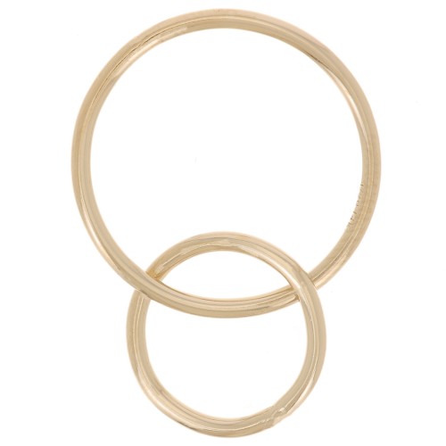 Deux anneaux entrelacés 15 et 10 mm - Gold filled (or laminé)  x1