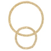 Deux anneaux entrelacés - diamantés - 15 et 10 mm - Gold filled (or laminé)  x1