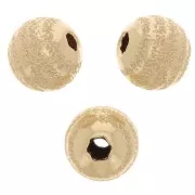 Perle ronde - gravure effet diamanté motif strié 8 mm Gold filled (or laminé)  x1