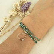 Pendentif coeur 15.5 mm avec oxyde de Zirconium 2 mm - Gold filled (or laminé)  x1