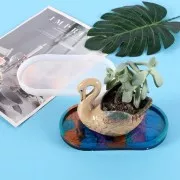 Moule silicone pour réaliser un plateau ovale en résine 17.5x9 cm x1