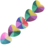 Assortiment perles coeur en pâte polymère 8x9 mm - Multicolore x10|raw }}