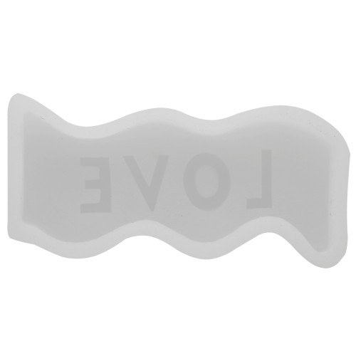 Moule savon en silicone - forme de vague avec mot Love 12x4.5 cm Transparent