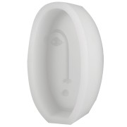 Moule savon en silicone ovale - 10x5.5cm - visage abstrait - Transparent